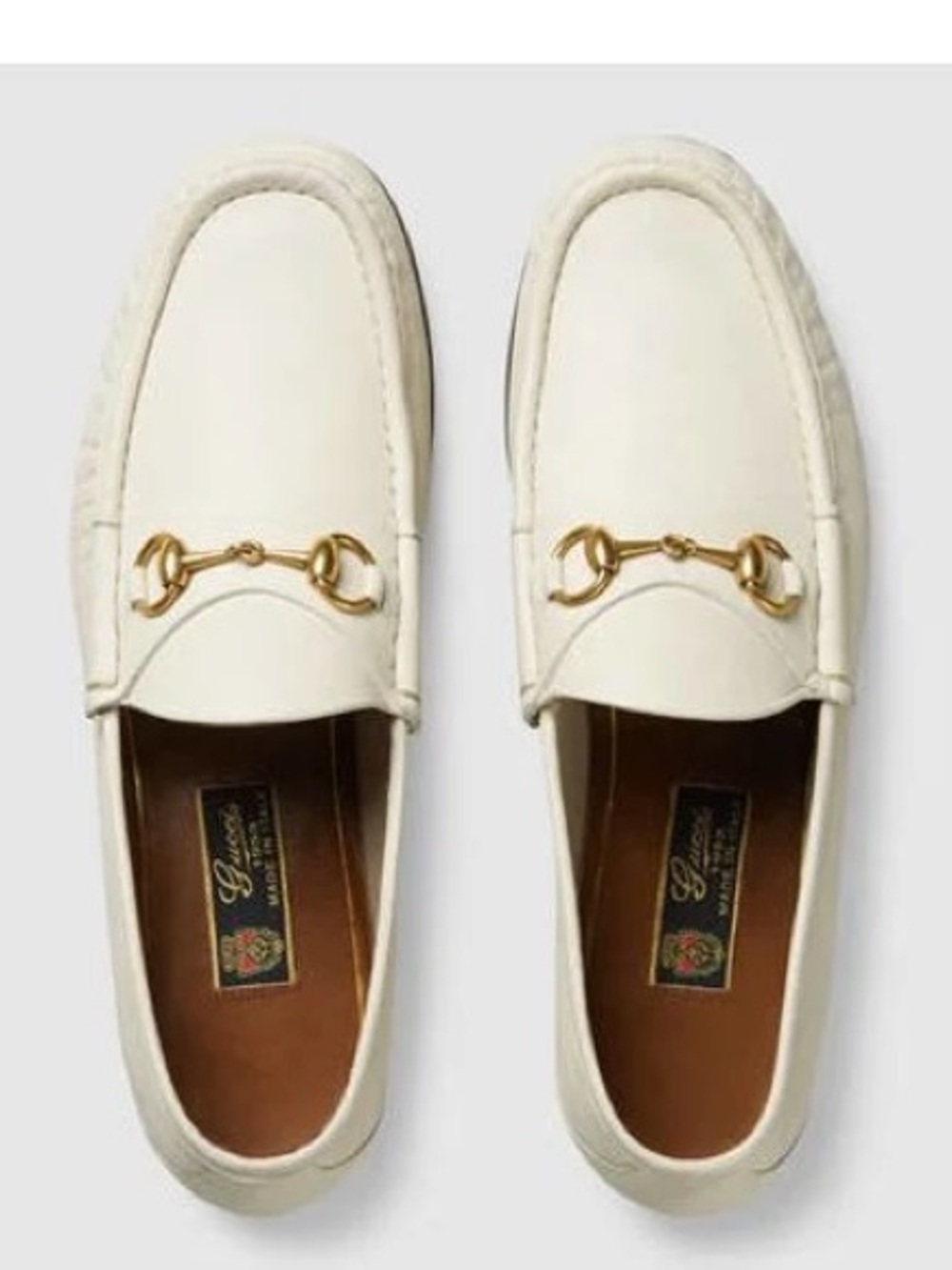 Gucci White 1953 Leather Horsebit Loafers size 40